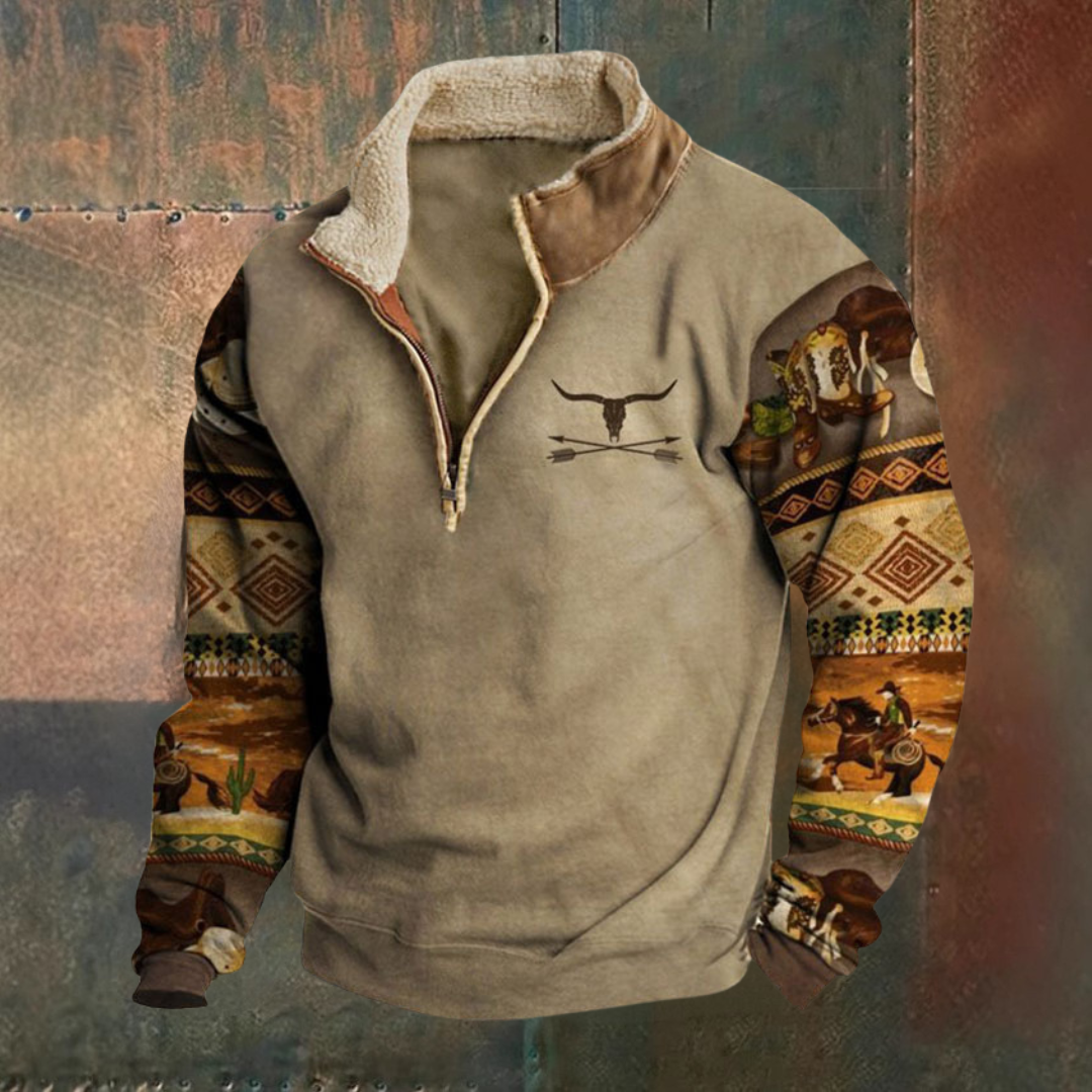 Demi-zip western confortable