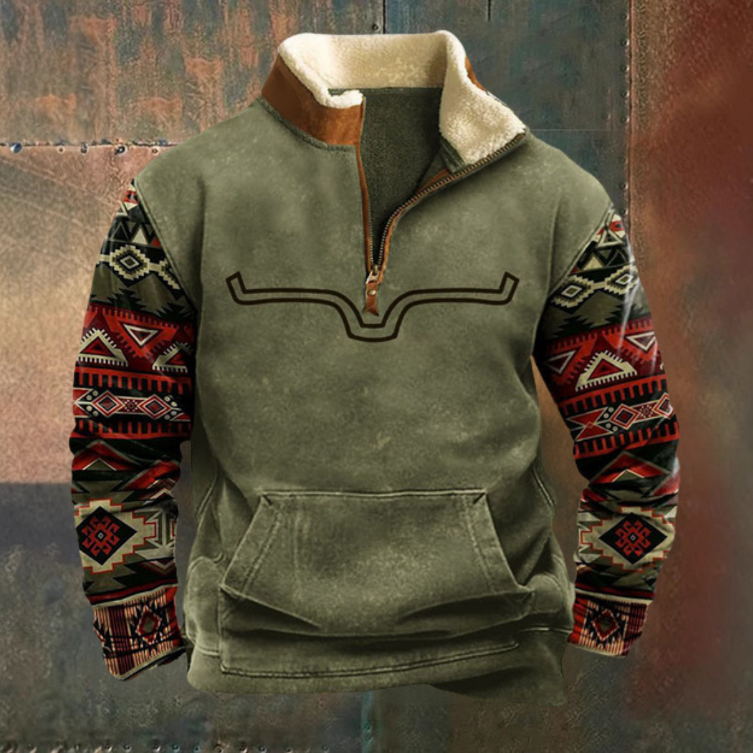Demi-zip western confortable