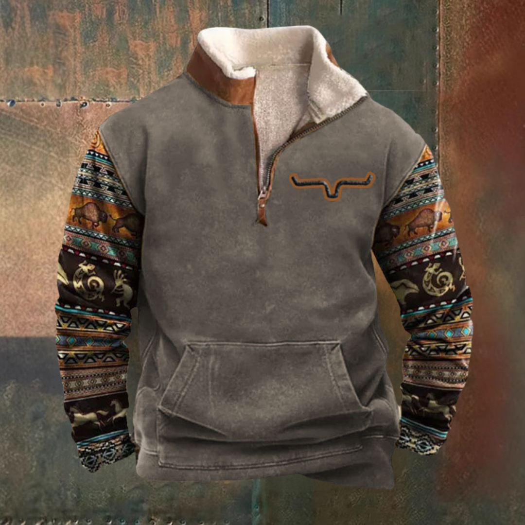 Demi-zip western confortable