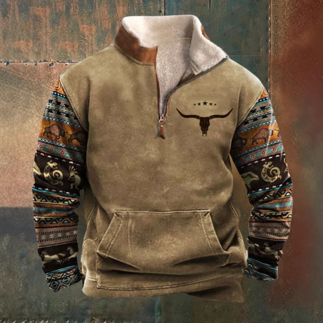 Demi-zip western confortable