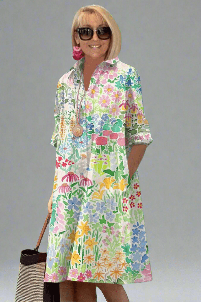 Caroline - Robe d'Été Fleurie de Luxe pour un Style Sans Effort