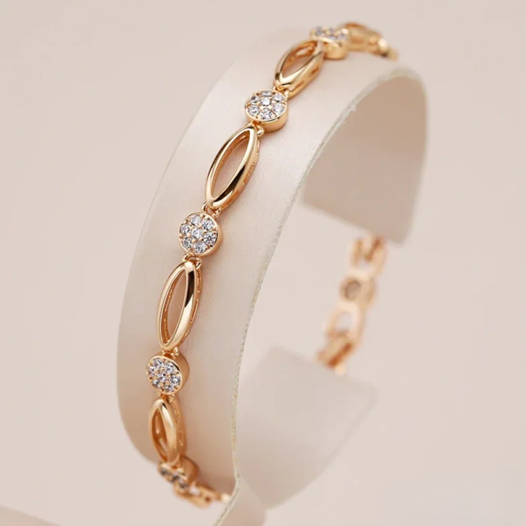 Bracelet Élégant en Zirconia Doré