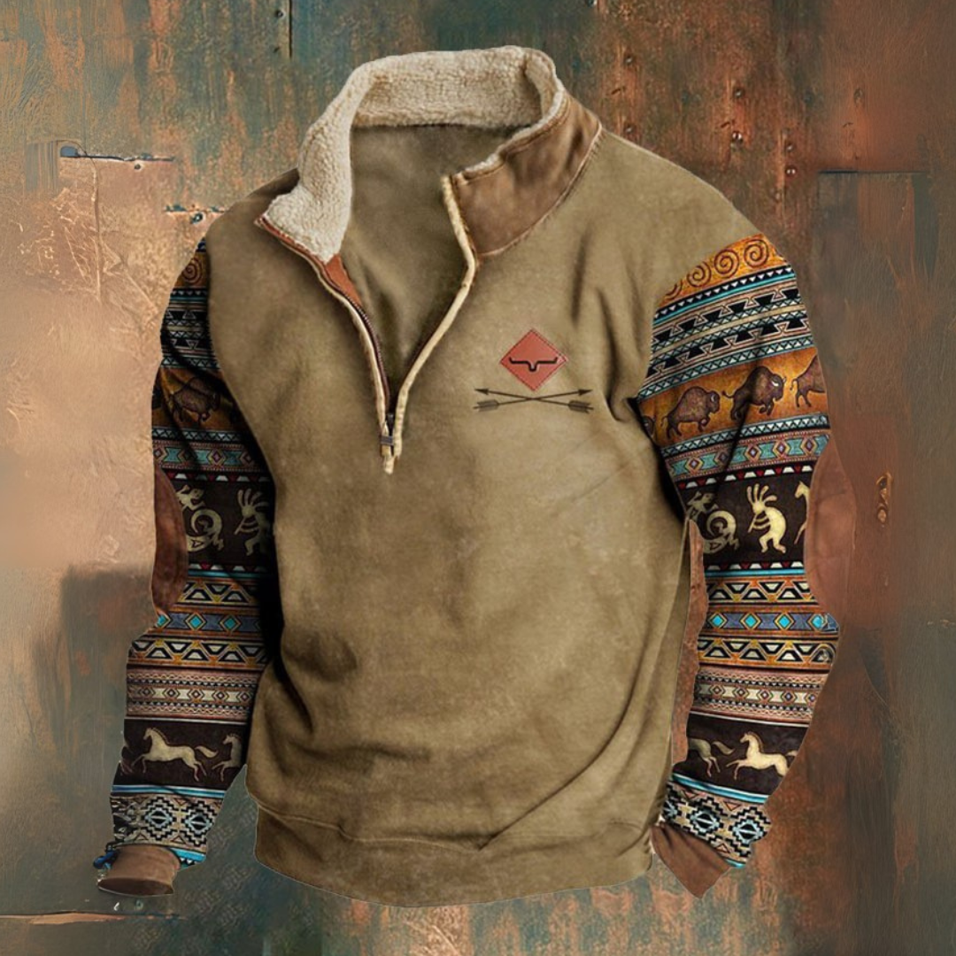 Demi-zip western confortable