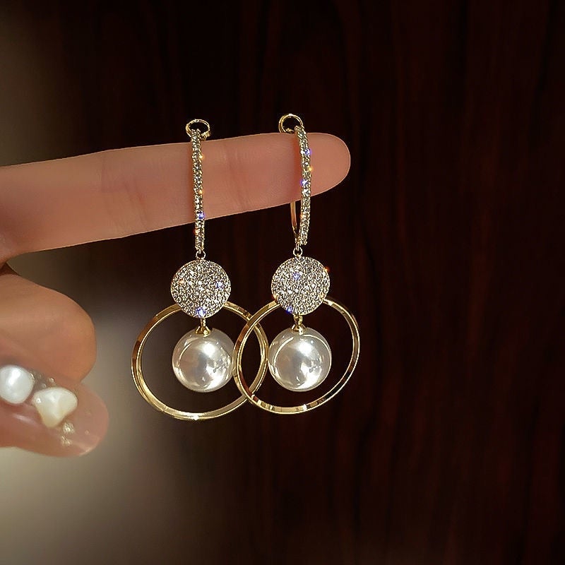 Boucles d'Oreilles de Luxe avec Perles Cultivées