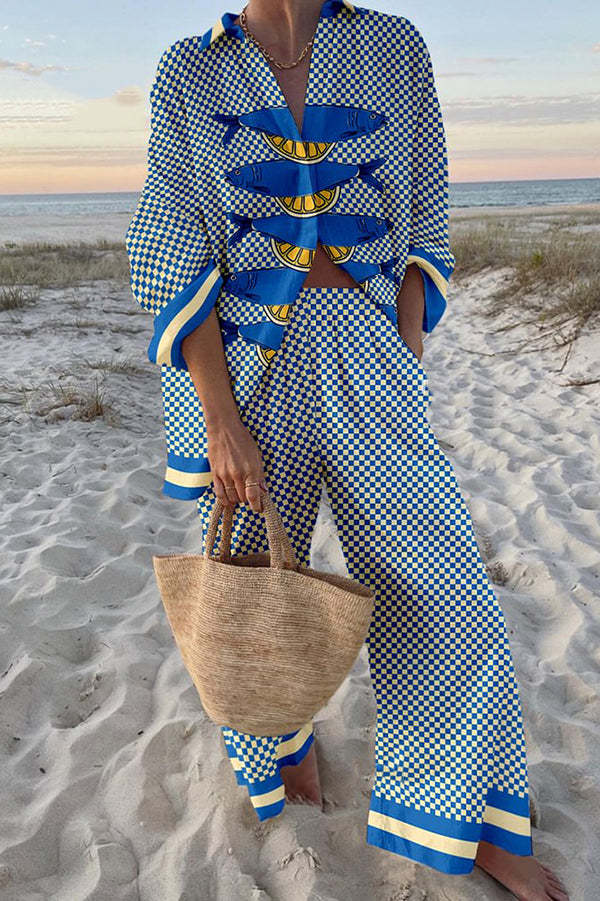 Trivela™ | Ensemble de linge avec impression de sardines et de citrons