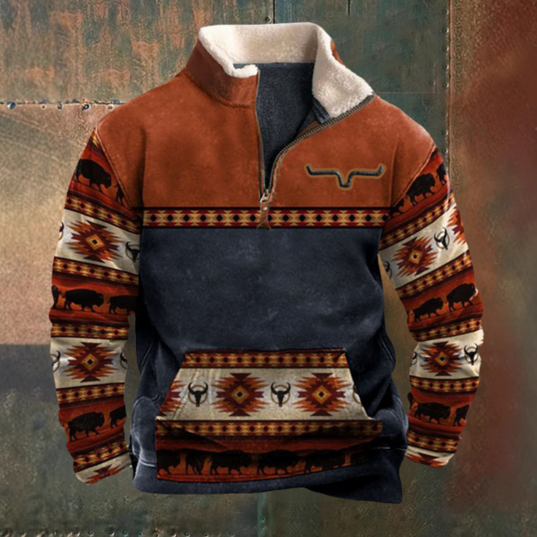 Demi-zip western confortable