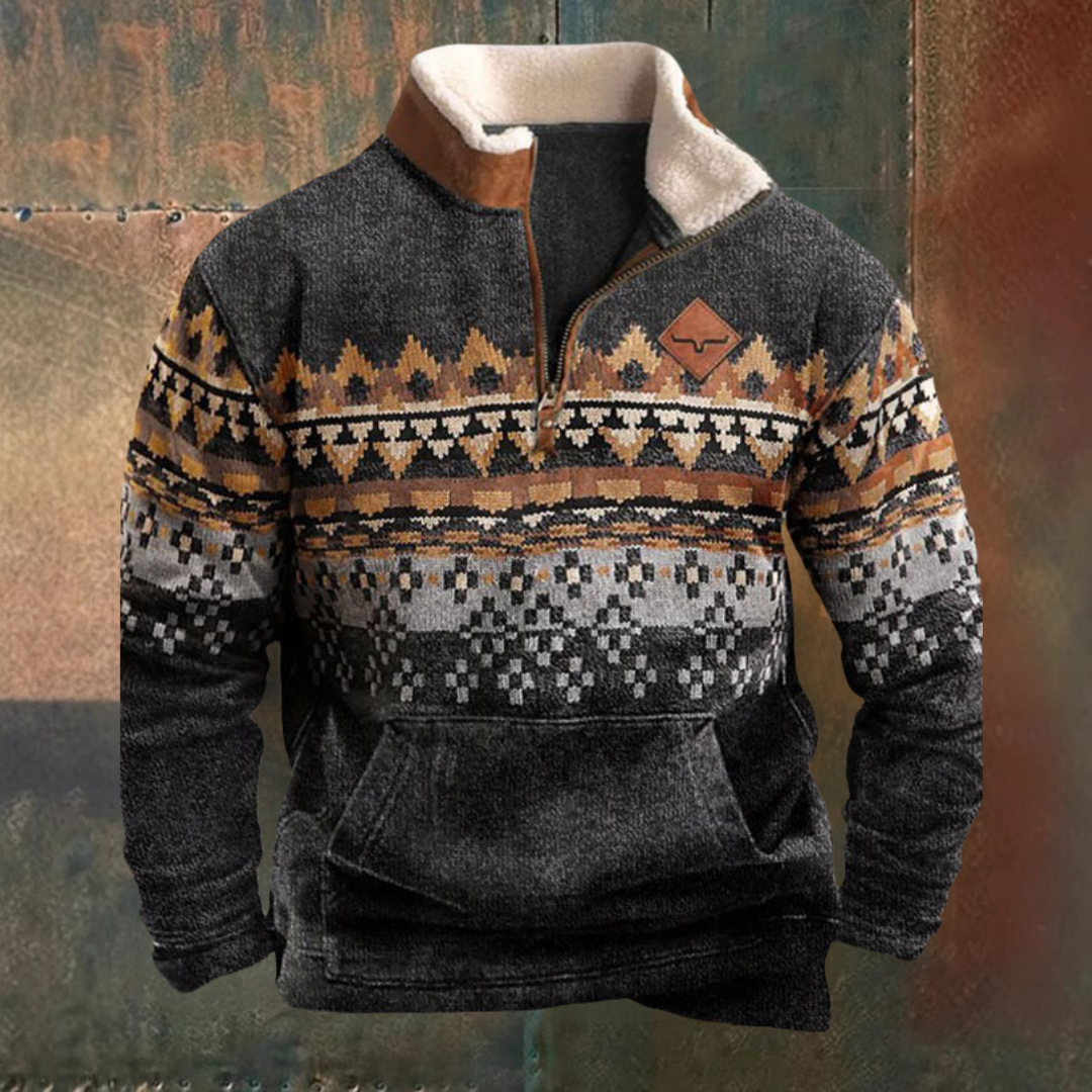Demi-zip western confortable