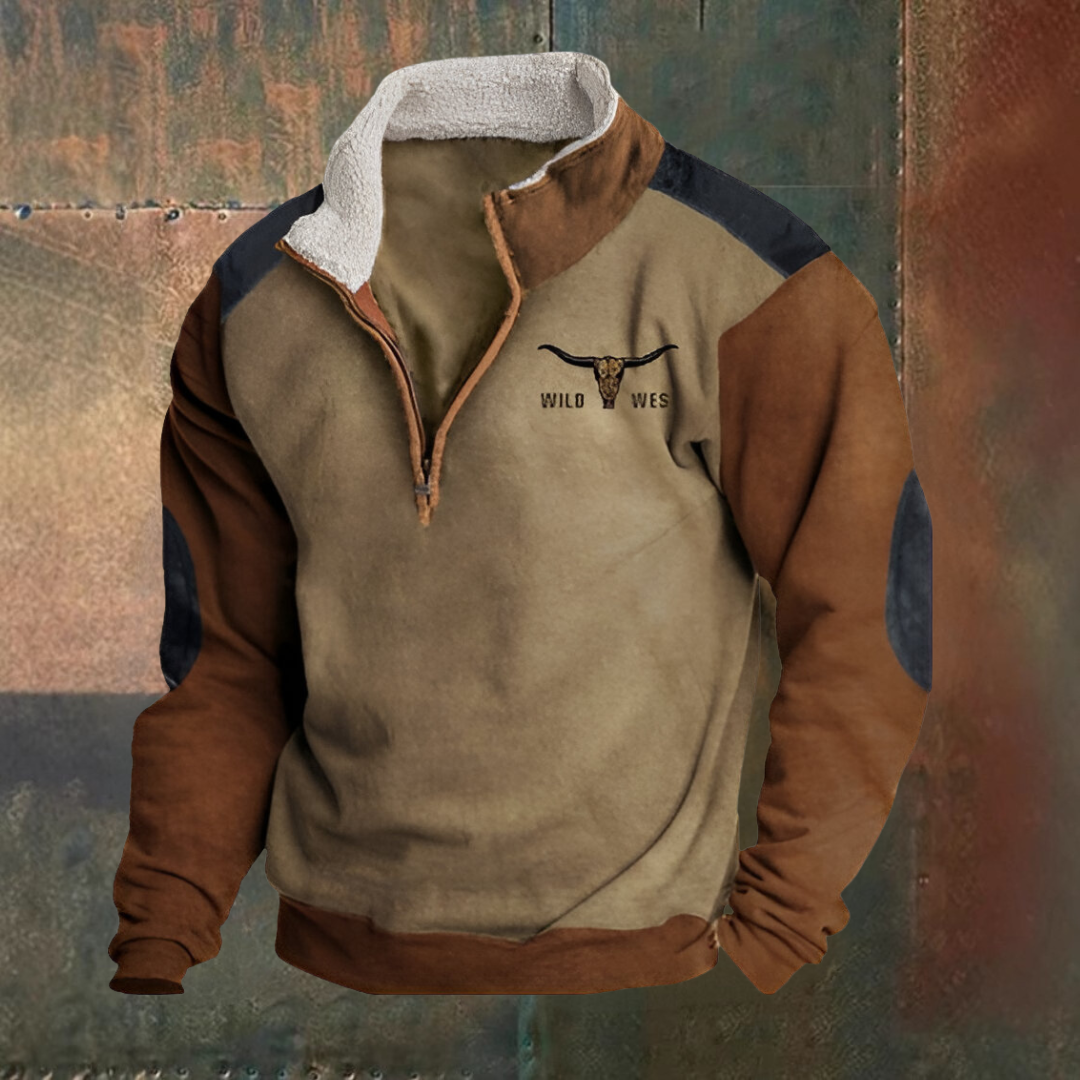 Demi-zip western confortable