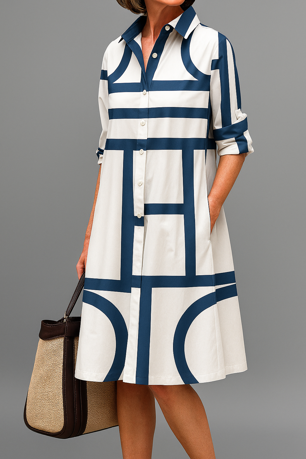 Anne - Robe Midi Élégante pour un Style Sans Effort