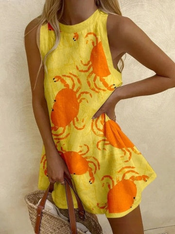 Orvienne™ | Robe mini à imprimé crabe