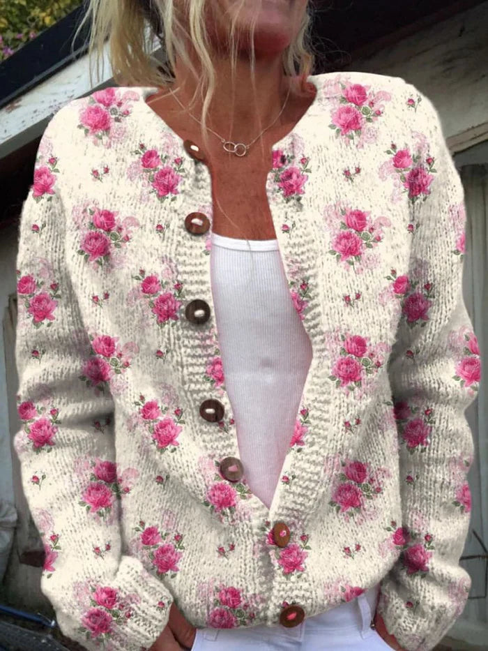 Cardigan Rose Français Aquarelle