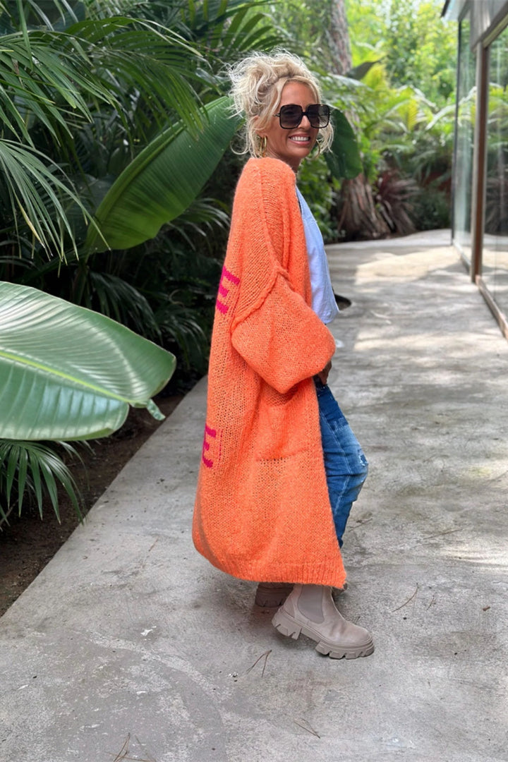 Cardigan long en tricot surdimensionné