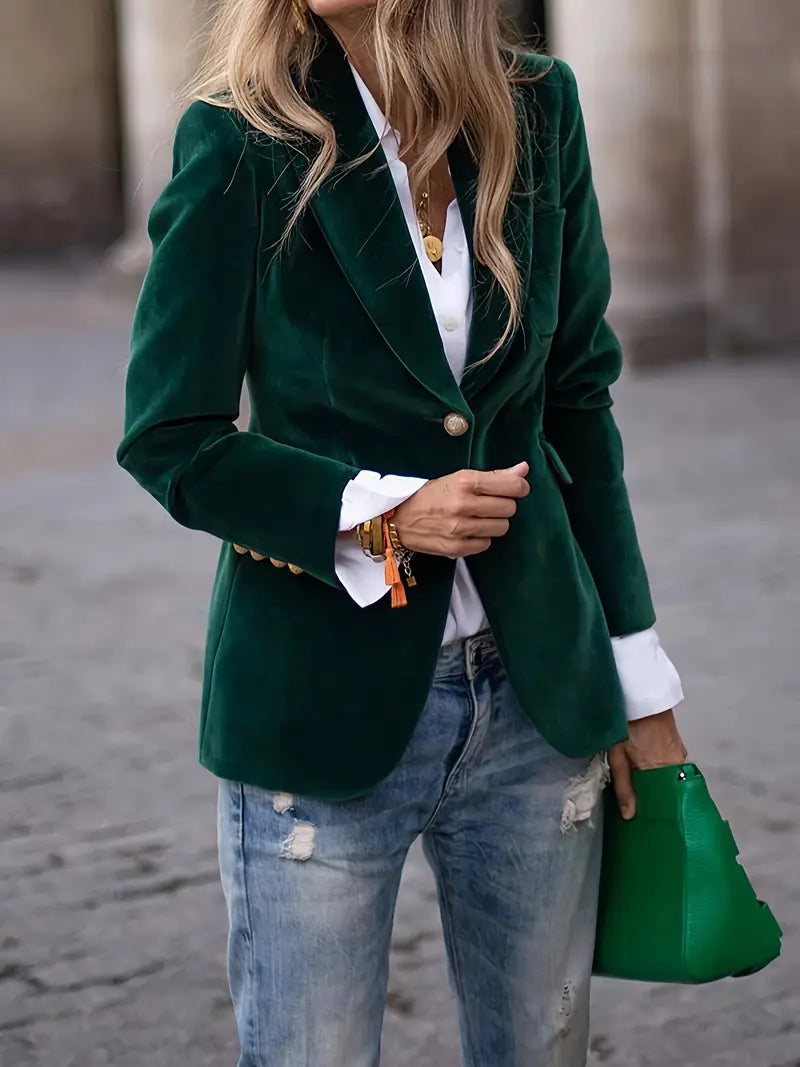 Savannah™ - Blazer en Velours Élégant