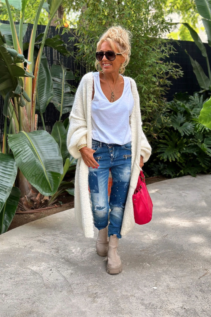 Cardigan long en tricot surdimensionné