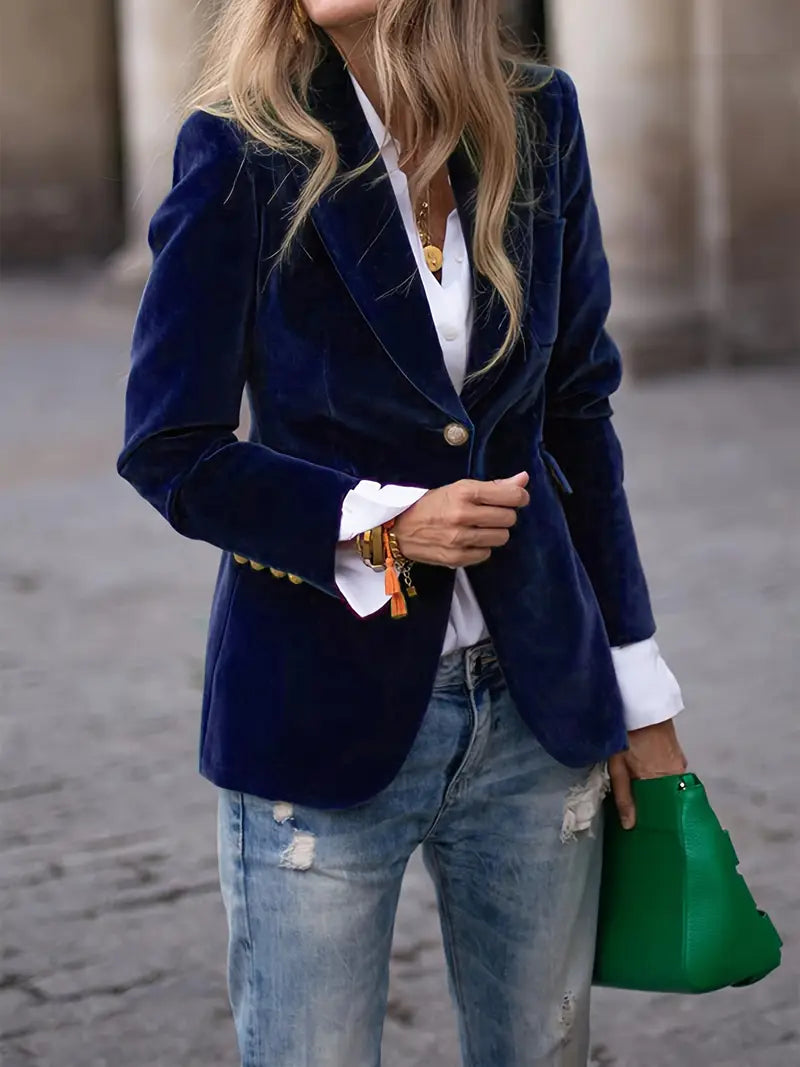 Savannah™ - Blazer en Velours Élégant