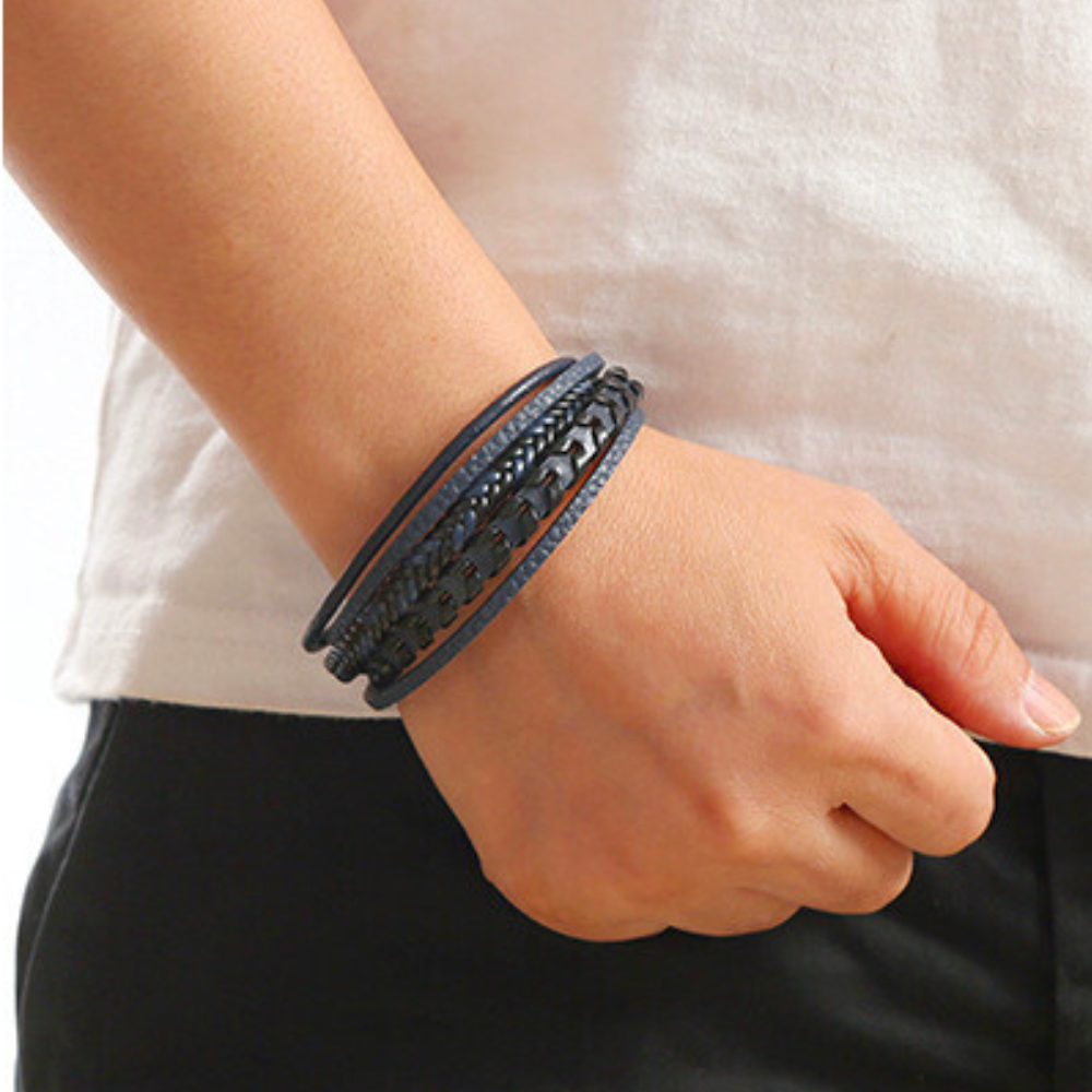 Ragnar Band - Bracelet Viking en Cuir Tressé