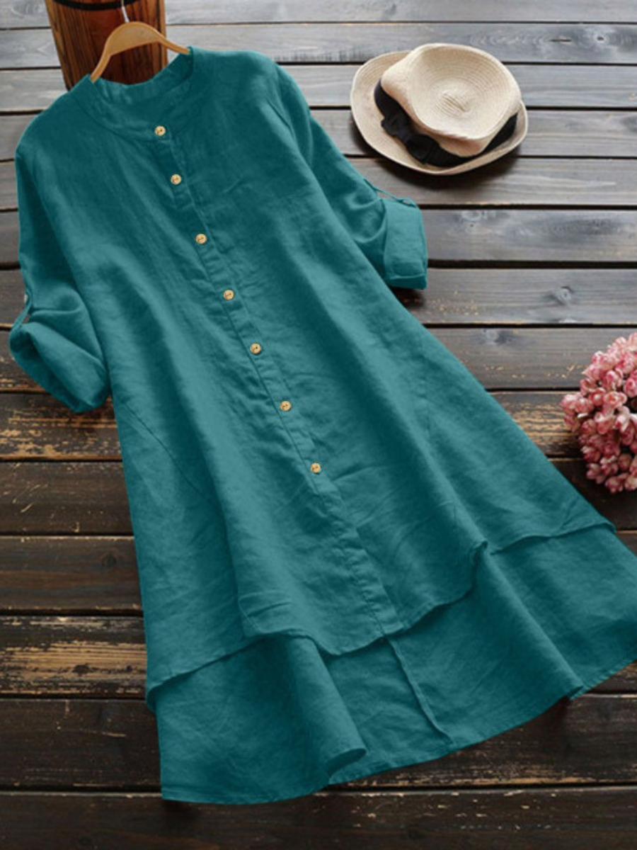 Chantal™ – Robe Chemise Décontractée en Lin pour Femmes