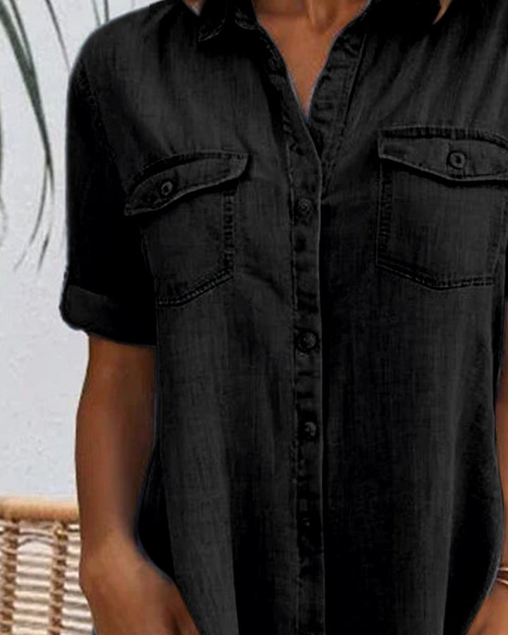 Luna | Robe chemise en denim décontractée