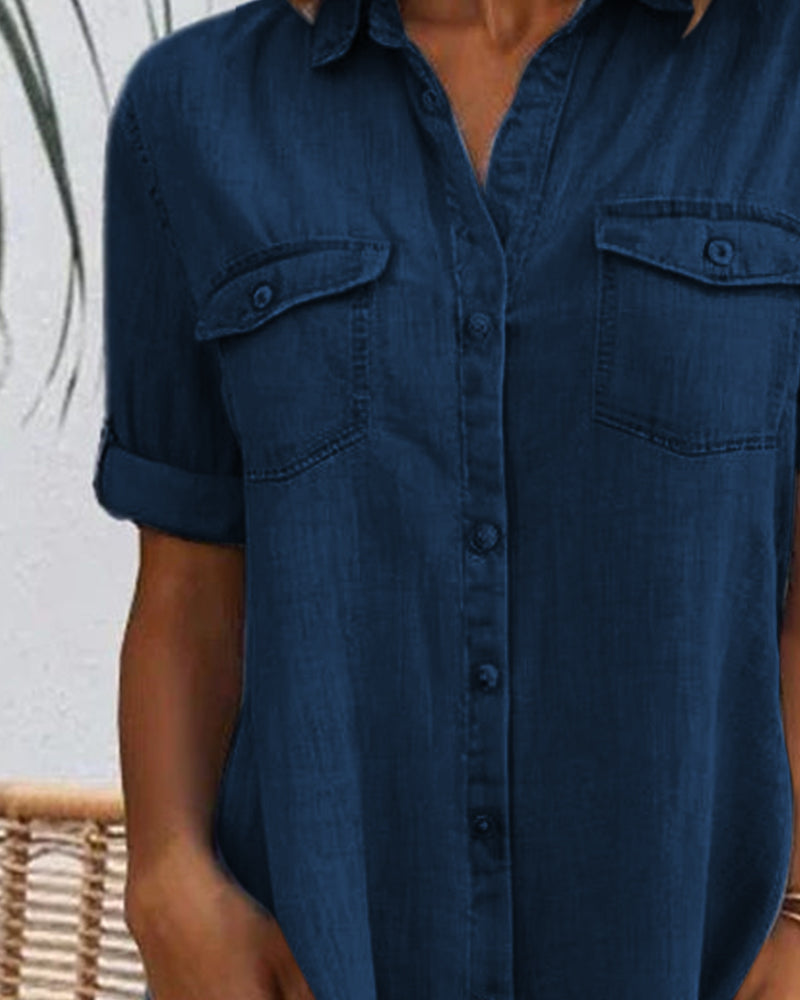 Luna | Robe chemise en denim décontractée