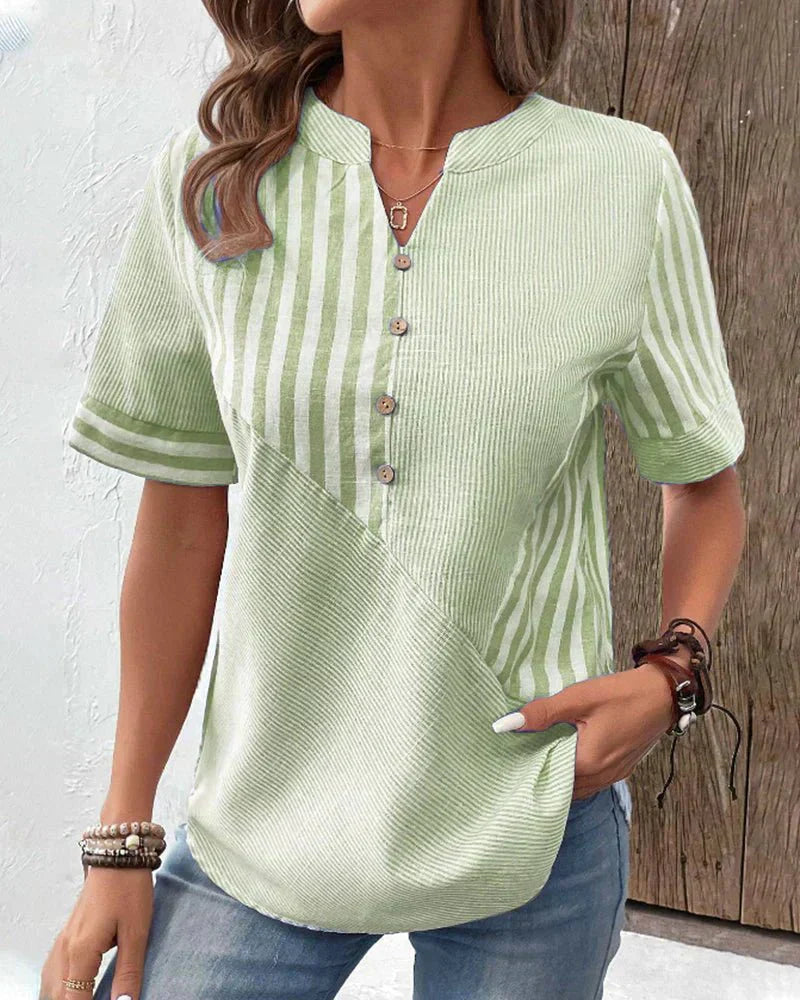 Lila | Blouse à Rayures Douces