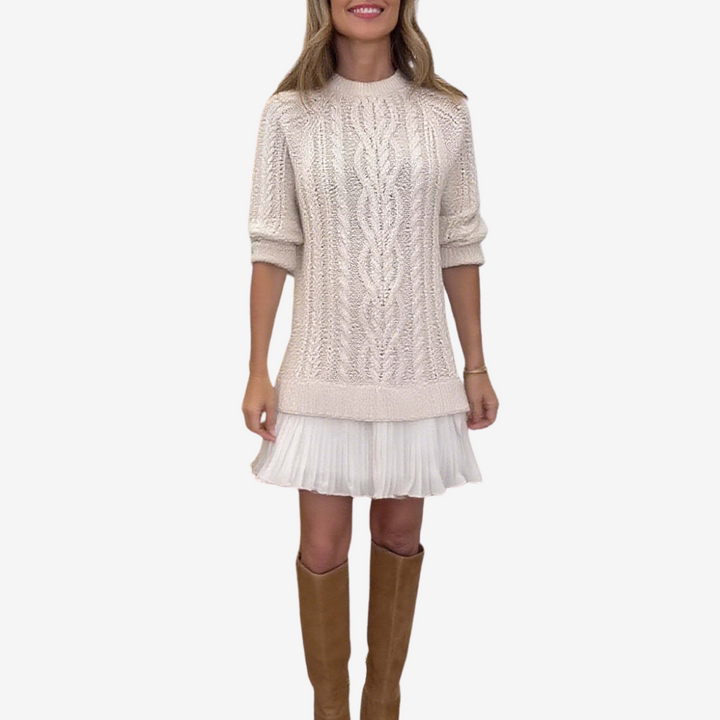 Robe en Tricot 2 en 1 Gaëlle | Le Look Preppy Parfait pour l'Automne