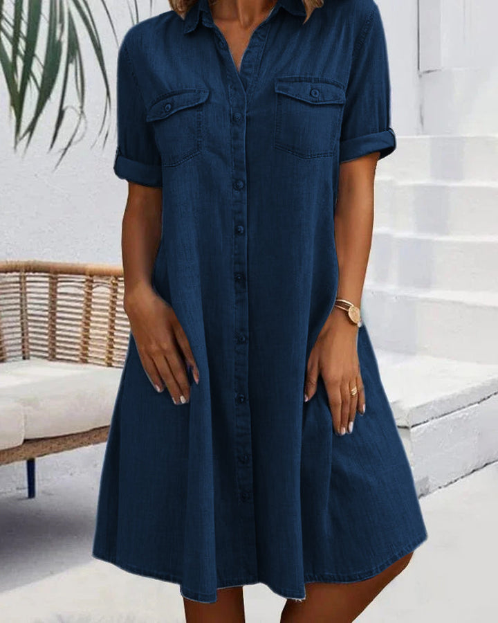 Luna | Robe chemise en denim décontractée