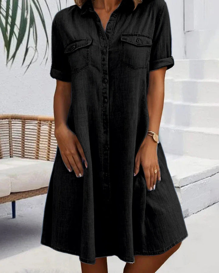 Luna | Robe chemise en denim décontractée