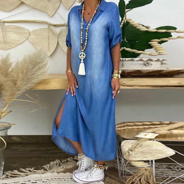 Lea | Robe longue en denim