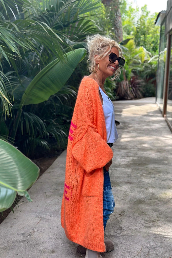 Cardigan long en tricot surdimensionné