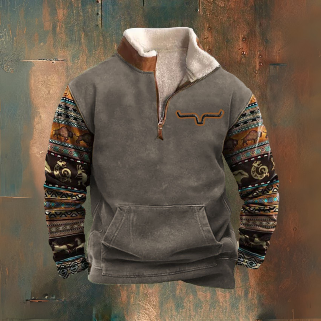 Yellowstone Rodeo — Veste demi-zip sherpa