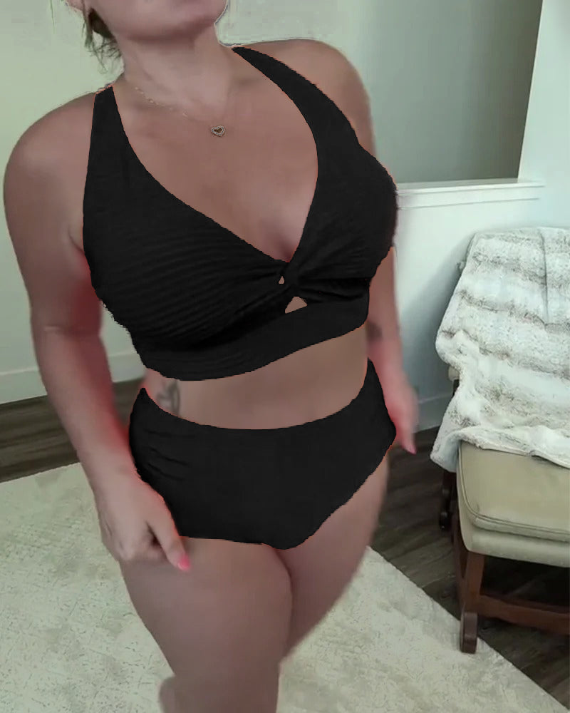 Bikini décontracté uni à triangle