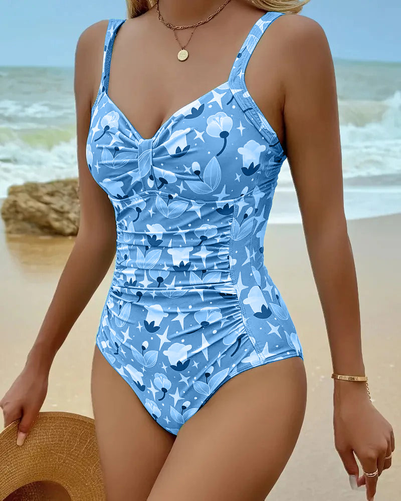 Maillot de Bain Entier avec Bretelles Imprimées