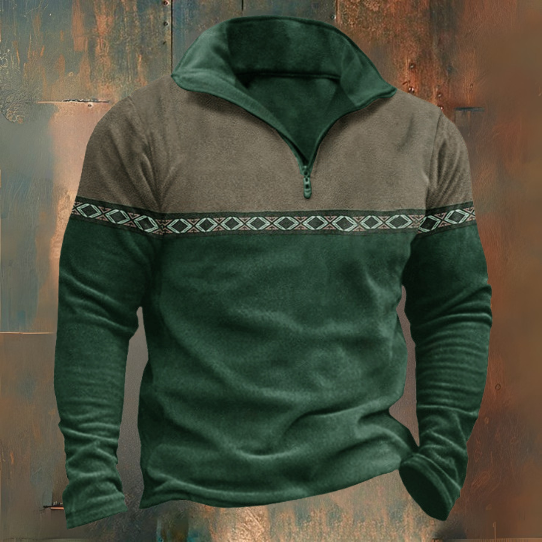 Sweat demi-zip jacquard