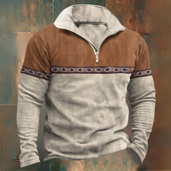 Sweat demi-zip jacquard