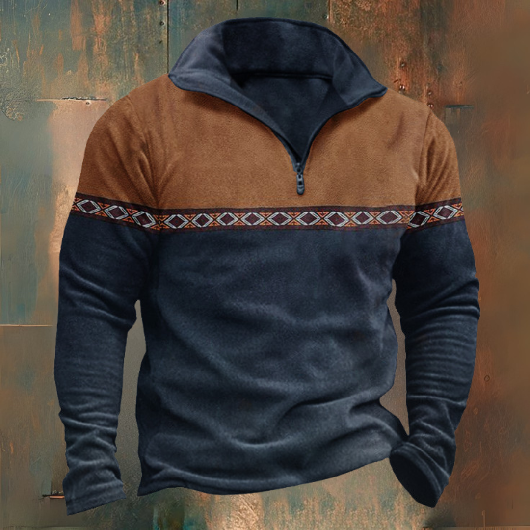 Sweat demi-zip jacquard