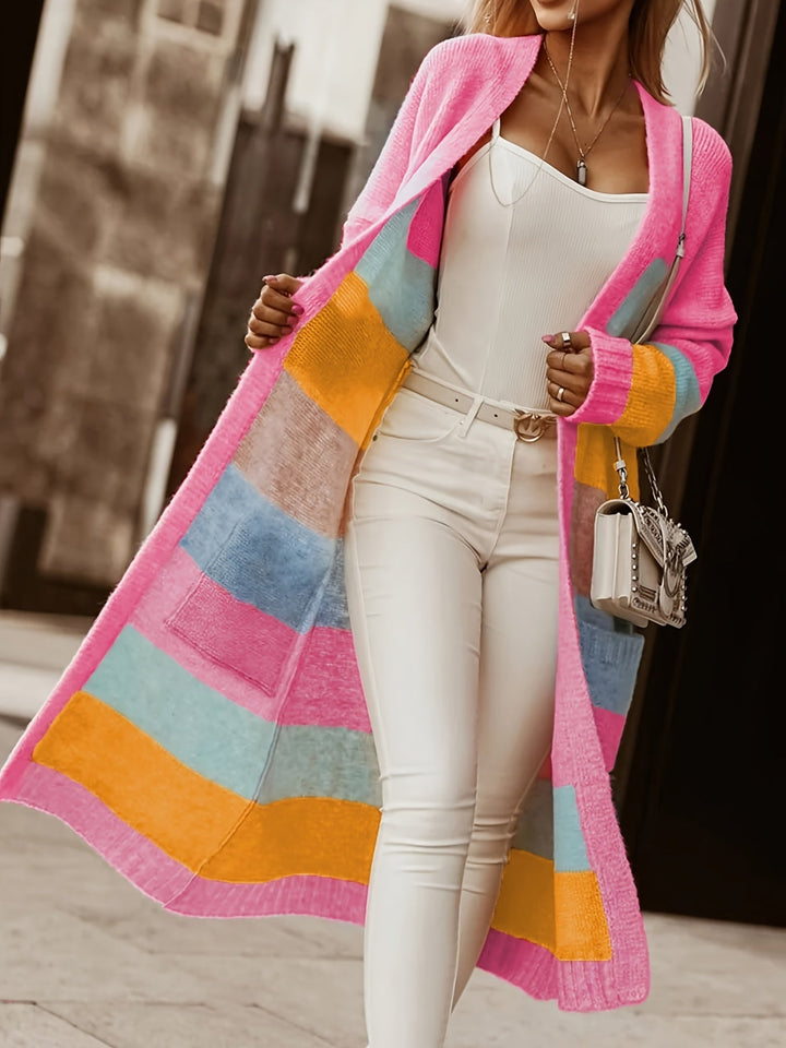Alros - Gilet en tricot à rayures pastel