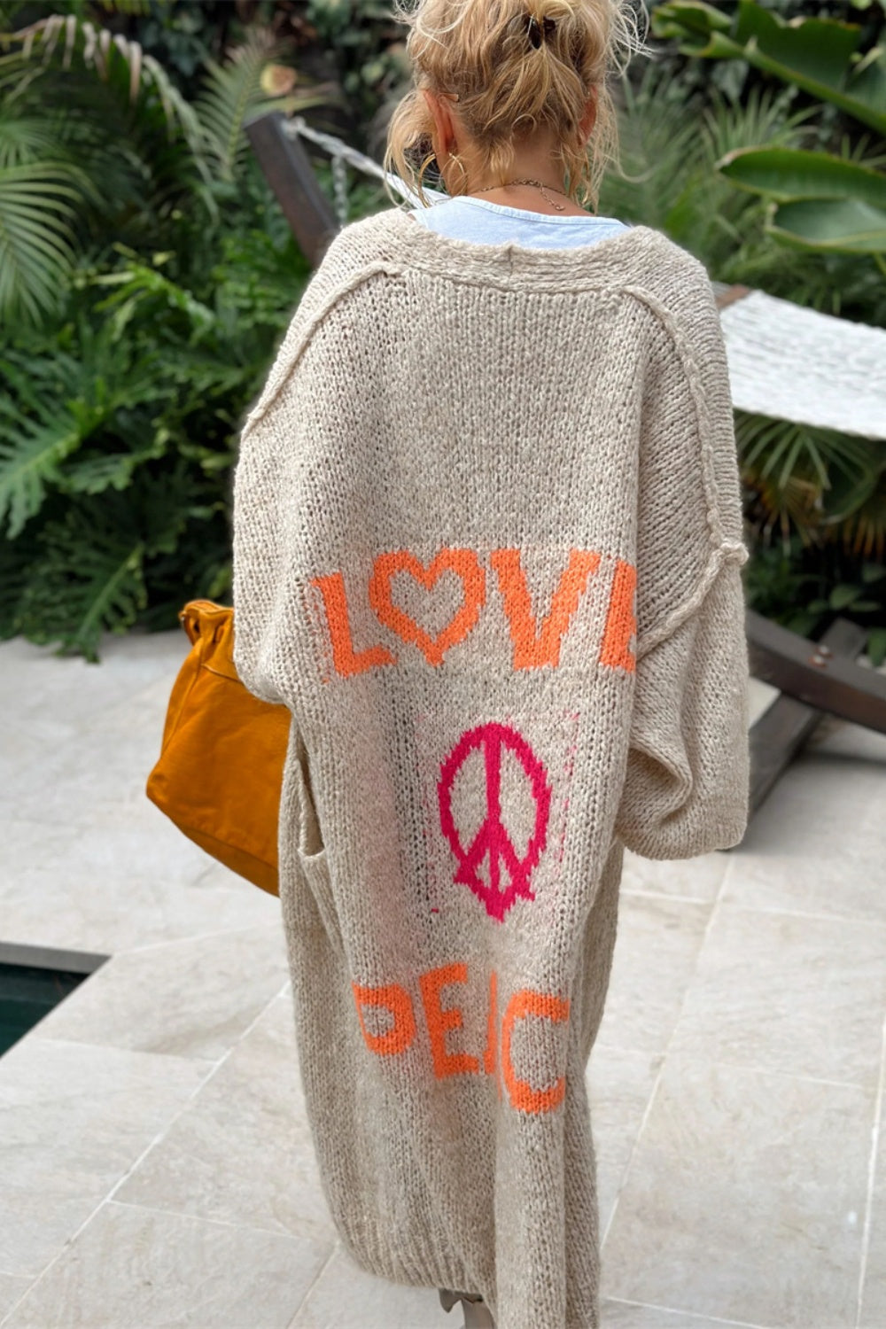 Cardigan long en tricot surdimensionné