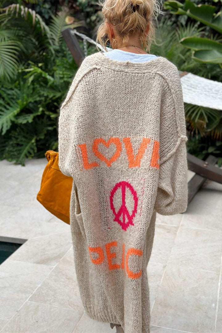 Cardigan long en tricot surdimensionné