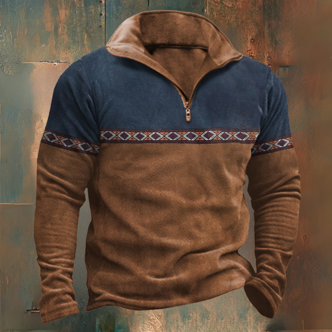 Sweat demi-zip jacquard