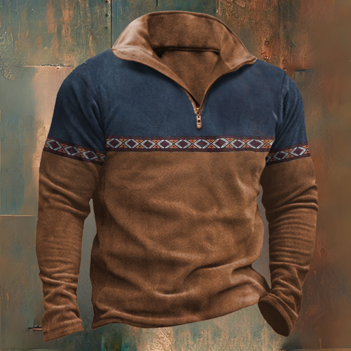 Sweat demi-zip jacquard