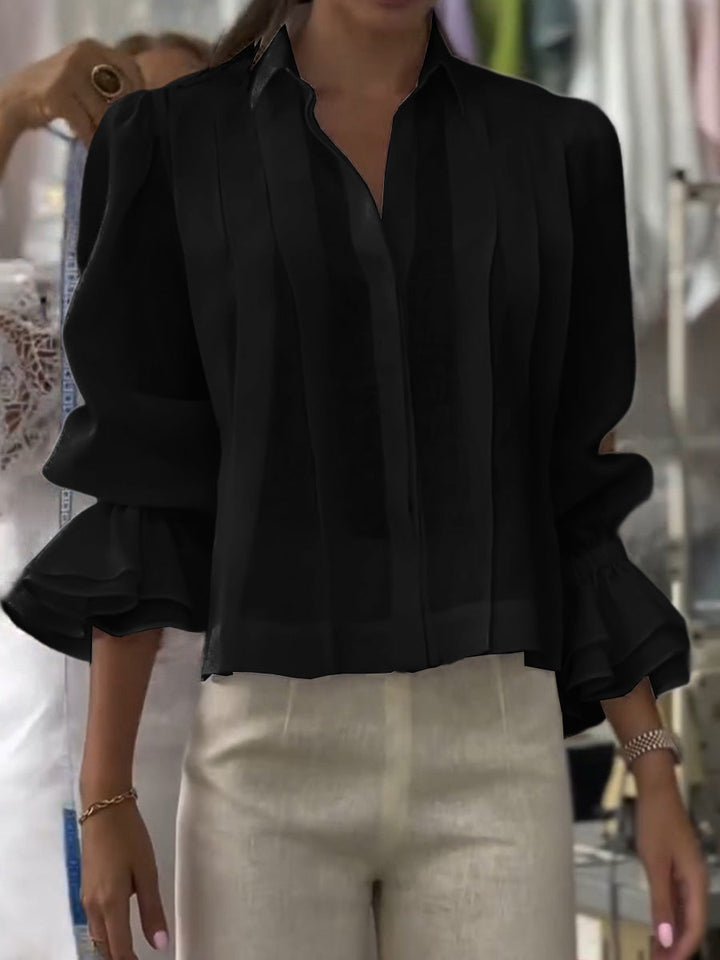 Verena – Blouse à Col Revers Lumière