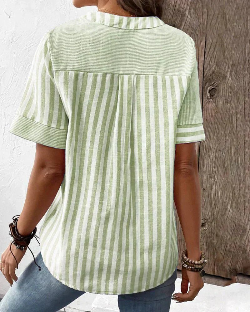 Lila | Blouse à Rayures Douces