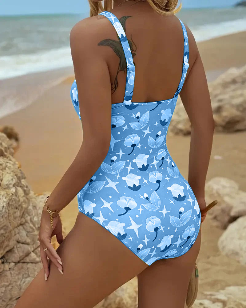 Maillot de Bain Entier avec Bretelles Imprimées
