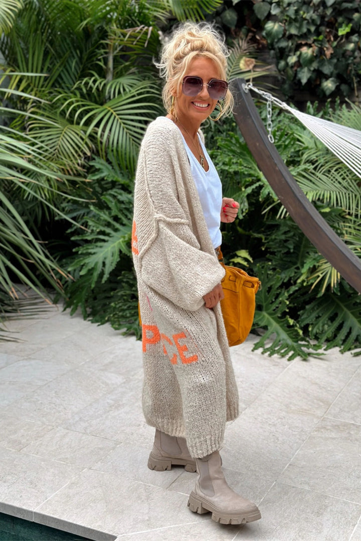 Cardigan long en tricot surdimensionné