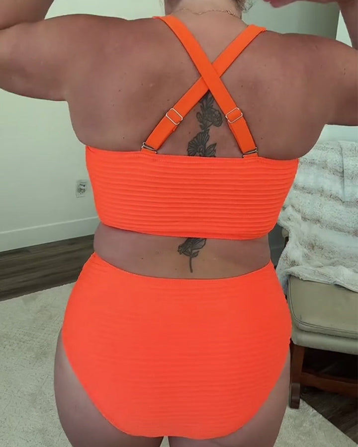 Bikini décontracté uni à triangle