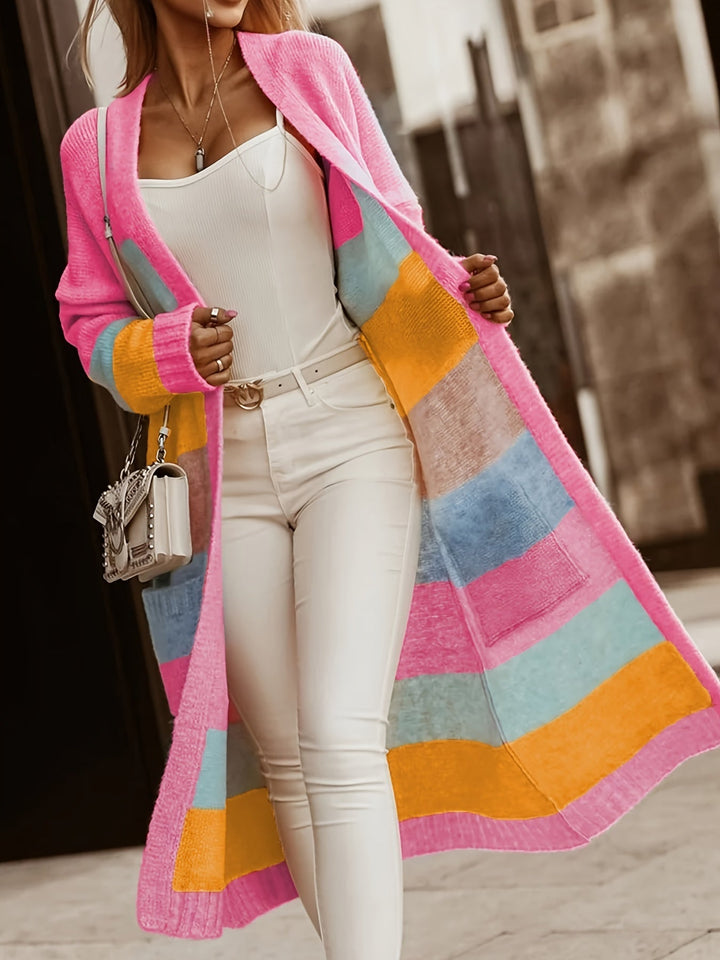 Alros - Gilet en tricot à rayures pastel