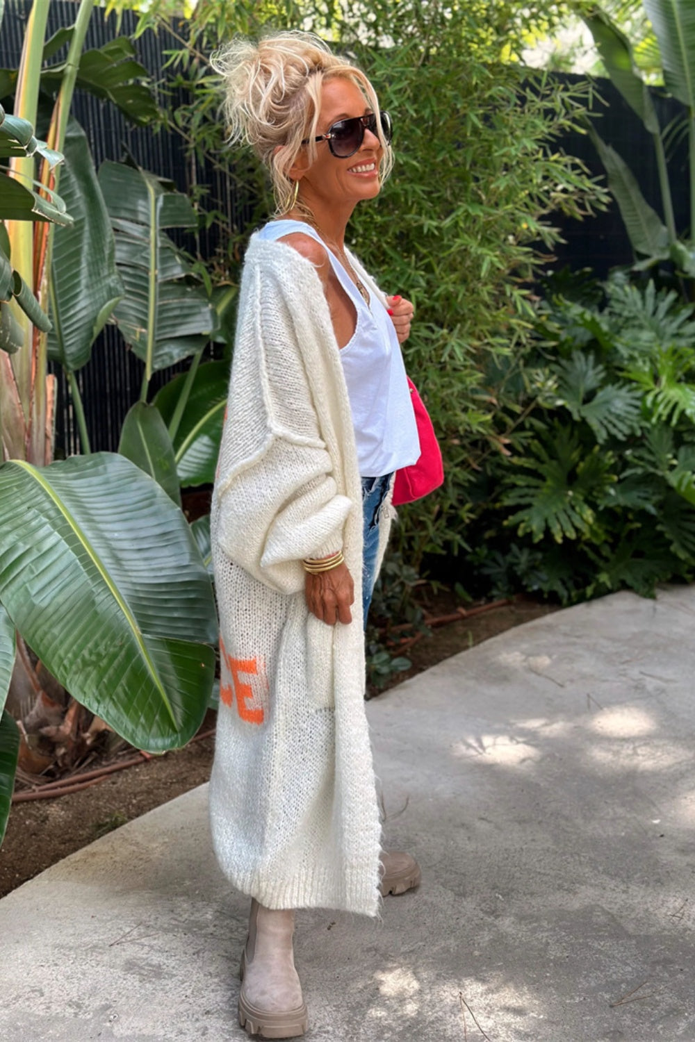 Cardigan long en tricot surdimensionné