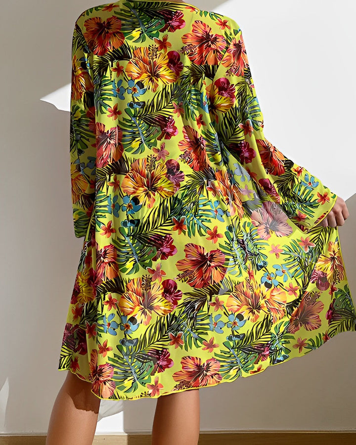 Flora | Ensemble Bikini avec Imprimé Tropical et Pareo