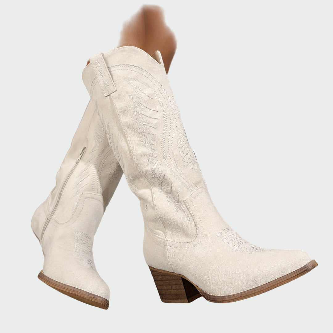Bottines western brodées à la mode