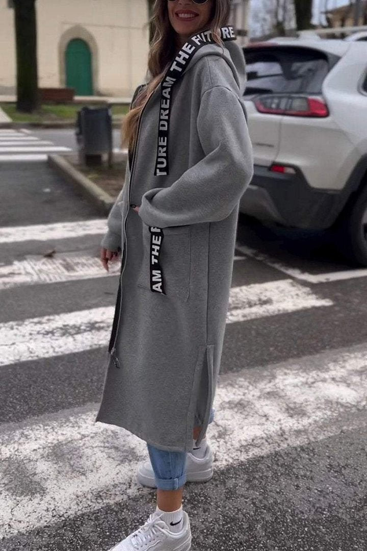 Élise™ | Veste longue zippée à capuche